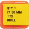 T100, Taper Shank Drill, MT2, 21mm, High Speed Steel, Standard Length thumbnail-2