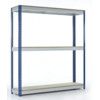 Heavy Duty Shelving, 3 Shelves, 275kg Shelf Capacity, 1980mm x 1500mm x 600mm, Blue & Grey thumbnail-0