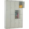 Compartment Locker, 4 Doors, Light Grey, 1800 x 300 x 450mm thumbnail-0