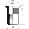 5-OCSH-40 BLIND CSK RIVET NUT OPEN SER. SHANK BZP (BX-250) thumbnail-2