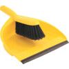 Yellow Plastic Dustpan & Stiff Brush Set thumbnail-0