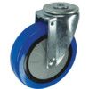 Light Duty/Medium Duty, Castor, 75mm, Unbraked, Swivel, Bolt Hole, Rubber, Blue thumbnail-0