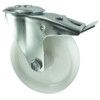 Medium Duty, Castor, 100mm, Braked, Swivel, Bolt Hole, Nylon, White thumbnail-0