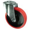 Medium Duty, Castor, 125mm, Unbraked, Swivel, Bolt Hole, Polyurethane, Red thumbnail-0