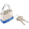 Keyed Padlock, Keyed Different, Steel, Silver, 44mm Width, Weatherproof thumbnail-0