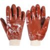 Mechanical Hazard Gloves, Red, Cotton Liner, PVC Coating, EN388: 2003, 4, 1, 1, 1, Size 10 thumbnail-0