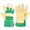 Mechanical Hazard Gloves, Green/Natural, Cotton Liner, Leather Coating, EN388: 2016, 4, 1, 2, 2, X, Size 10 thumbnail-0