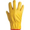 General Handling Gloves, Yellow, Leather Coating, Unlined, Size 10 thumbnail-1