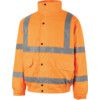 Hi-Vis Bomber Jacket, Small, Orange, Polyester, EN20471 thumbnail-0