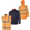 Hi-Vis Reversible Coat, 5-in-1, Waterproof, Small, Orange, Polyester, EN20471 thumbnail-0