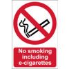 No Smoking Including E-Cigarettes Vinyl Sign 200mm x 300mm thumbnail-0