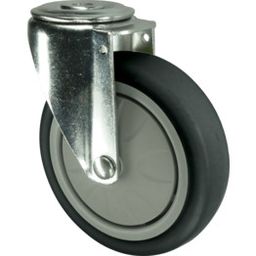 Light to Medium Duty Pressed Steel Castors - Thermoplastic Tyred Wheel with Nylon Centre - Ball Journal Bearing thumbnail-3