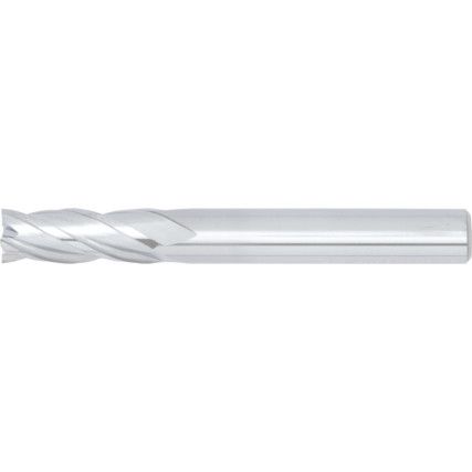 End Mill, Regular, Plain Round Shank, 6mm, Uncoated, Carbide, 4fl