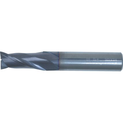 Series 60, Short Slot Drill, 8mm, 2fl, Plain Round Shank, Carbide, Q-Coat