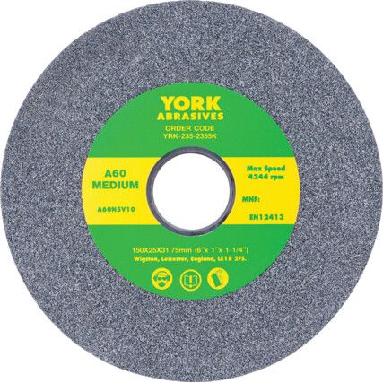 Grinding Wheel, 150 x 25 x 31.75mm, A60, Aluminium Oxide