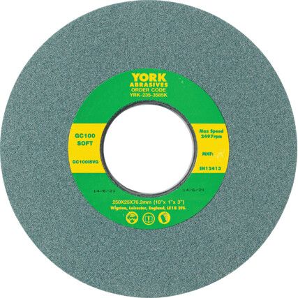 Grinding Wheel, 256 x 25 x 76.2mm, C100, Silicon Carbide