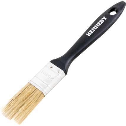 1in., Flat, Natural Bristle, Angle Brush, Handle Plastic