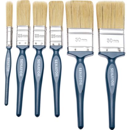 1/2in./1in./2in., Flat, Natural Bristle, Angle Brush Set, Handle Wood