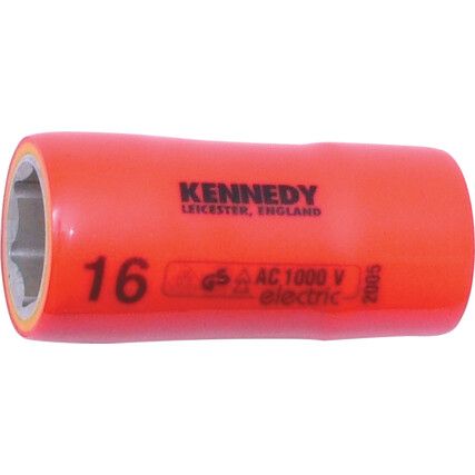 1/2in. Drive,  Insulated Socket, 16mm,  Metric