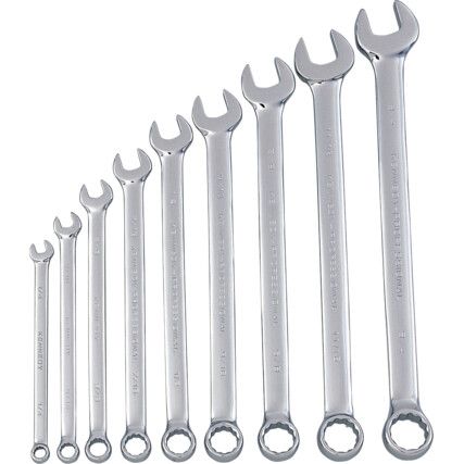 Imperial, Combination Spanner Set, 1/4 - 3/4in., Set of 9, Chrome Vanadium Steel