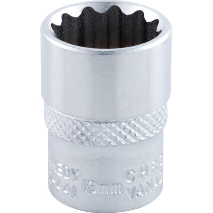 1/4in. Drive,  Bi-Hexagon Socket, 12mm,  Metric,  12 Point