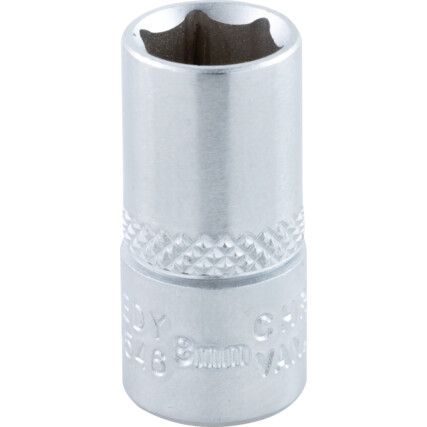 1/4in. Drive,  Hexagon Socket, 8mm,  Metric,  6 Point