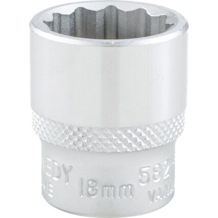 3/8in. Drive,  Bi-Hexagon Socket, 18mm,  Metric,  12 Point