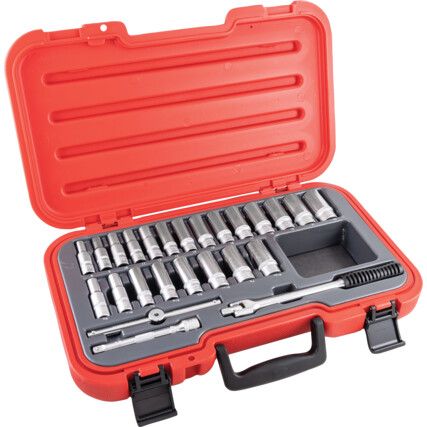 3/8in. Socket Set, Imperial/Metric, Set of 25