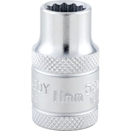 1/2in. Drive,  Bi-Hexagon Socket, 11mm,  Metric,  12 Point