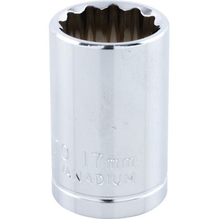 1/2in. Drive,  Bi-Hexagon Socket, 17mm,  Metric,  12 Point