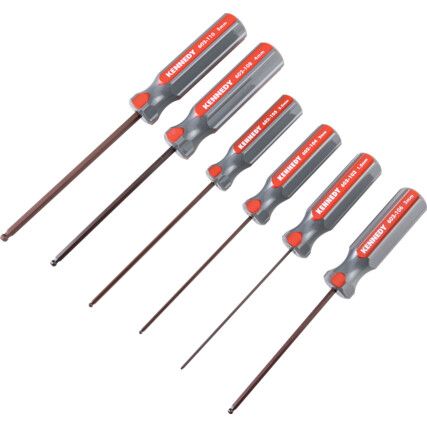 Hex Key, L-Handle, Hex Ball, Metric, 1.5-5mm, 6-piece