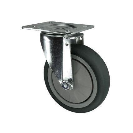 Light Duty/Medium Duty, Castor, 75mm, Unbraked, Swivel, Top Plate, Thermoplastic, Grey