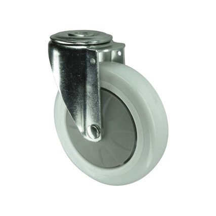 Light Duty/Medium Duty, Castor, 75mm, Unbraked, Swivel, Bolt Hole, Nylon, Grey