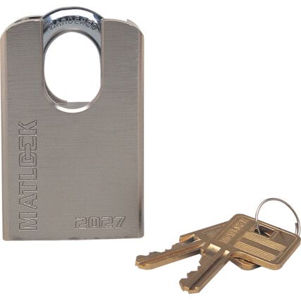 Keyed Padlock, Keyed Different, Hardened Steel, Silver, 63.5mm Width, Weatherproof