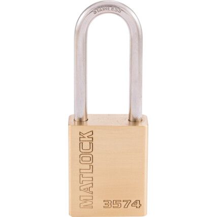 Keyed Padlock, Keyed Different, Brass, Gold, 38mm Width, Weatherproof