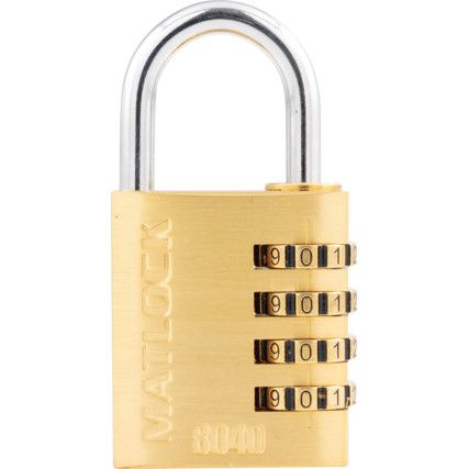 Combination Padlock, Brass, Bronze, 40mm Width, Weatherproof