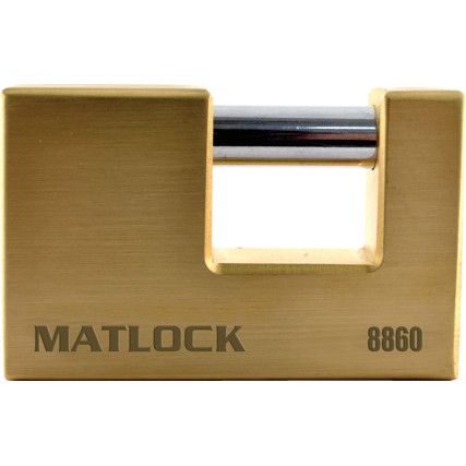 Keyed Padlock, Keyed Different, Brass, Gold, 83mm Width, Weatherproof