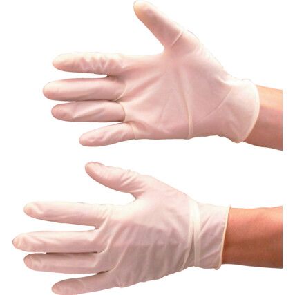 Disposable Gloves, Natural, Latex, Level 2 -1.5/GI, Powdered, Pk-100, Size S