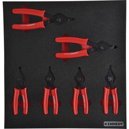 6 Piece Reversible Circlip Pliers, Straight & Bent Nose Set in Tool Control 2/3 Width Foam Inlay.
 thumbnail-0