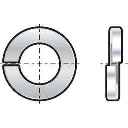 A2 Stainless Steel Rectangular Spring Washers - DIN 127 B thumbnail-0