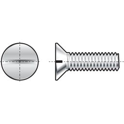 Machine Screw, Metric - A2 Stainless - Slotted Countersunk Head - DIN 963 thumbnail-0