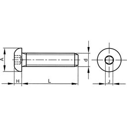 Socket Head Button Screw, UNF - Alloy Steel - Grade 10.9 - (Self Colour) - ISO 7380-1 thumbnail-2