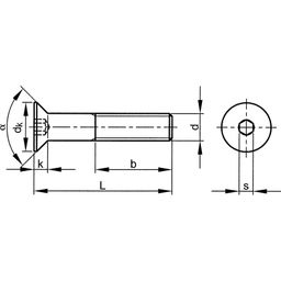 Socket Head Countersunk Screw, Metric, M6 thumbnail-1