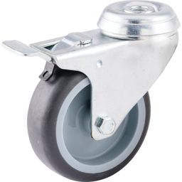 Light Duty Pressed Steel Castors, Rubber Tyre with Nylon Centre, Plain Bearing thumbnail-1