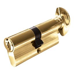 Europrofile Cylinder & Turn - Satin Chrome Plate or Polished Brass Finish thumbnail-0